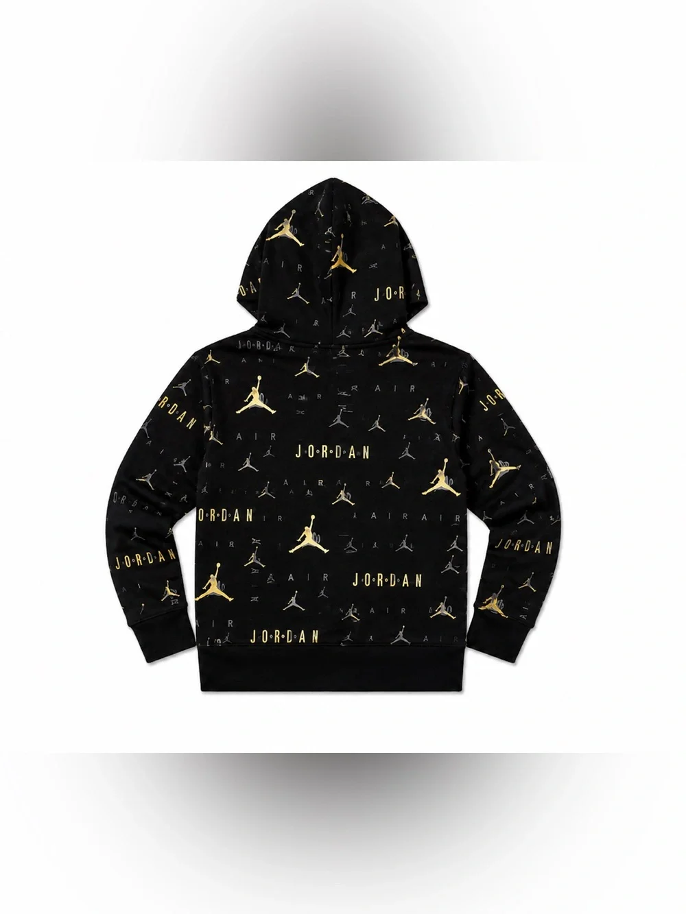 Jordan Black Hoodie & Joggers Set with Gold and Silver Jumpman Print
